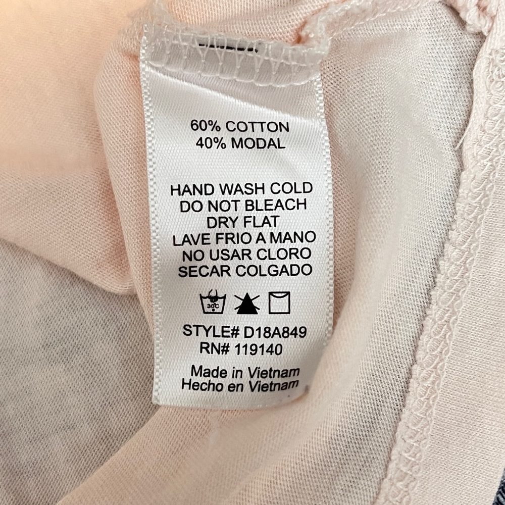 Double Zero Light Pink Peach Soft Tee Medium - Picture 5 of 5